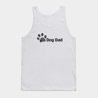 Doodle black paw print. Dog Dad text Tank Top